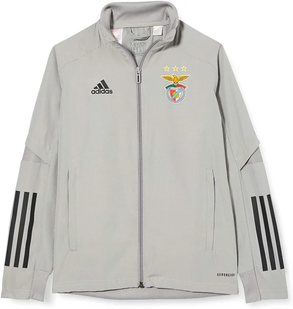 Vente flash 🎁 Football Garçon Adidas Veste Kid Benfica Lisbonne 2020/21 GRIS 😍 solde en ligne 3