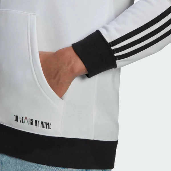 Bon marché 😀 Football Homme Adidas Sweat À Capuche Juventus 3-stripes BLANC 👏 marque pas cher 4